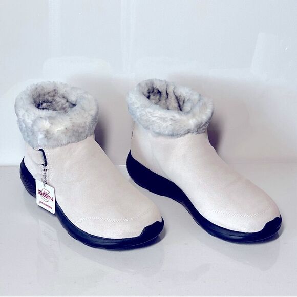 Skechers On the GO City 2 Cuddle Up Suede and Faux Fur Ankle Boots - Picture 1 of 7